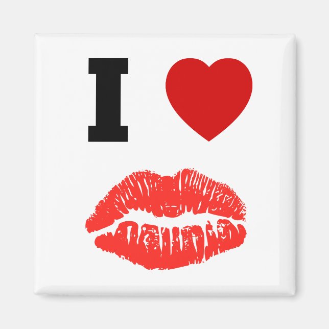 I Liebe Lips Kisses Magnet (Vorne)