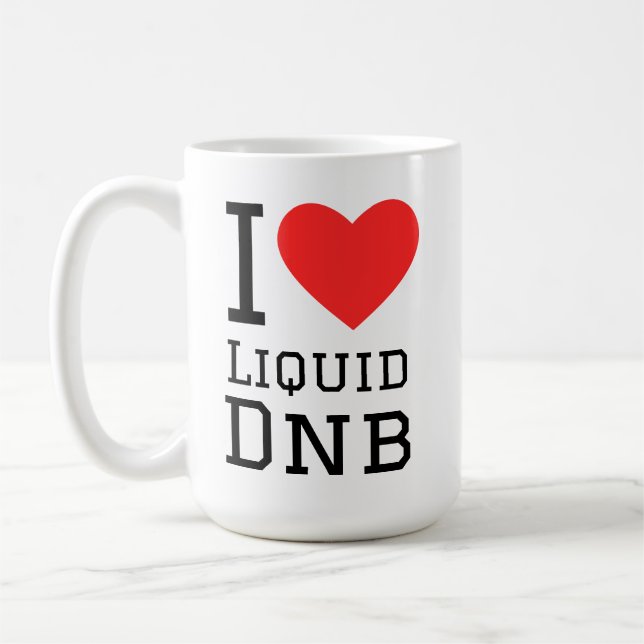 I Liebe Liquid dnb Kaffeetasse (Links)