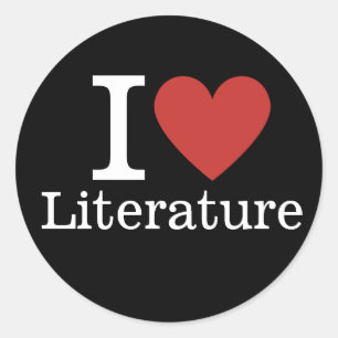 I ❤️ Liebe Literatur für Uni Fakultät/Studierende Runder Aufkleber