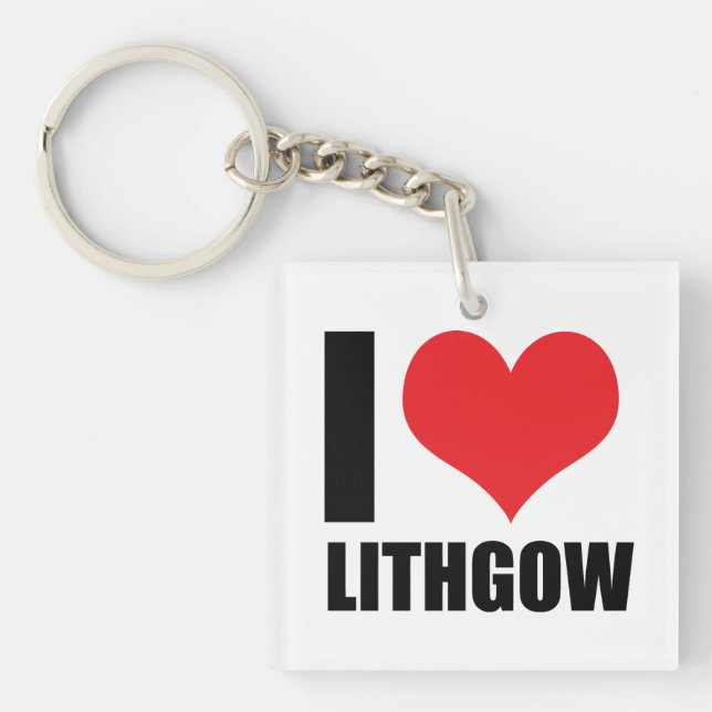 I Liebe Lithgow Schlüsselanhänger (Vorderseite)