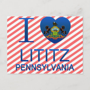 I Liebe Lititz, PA Postkarte