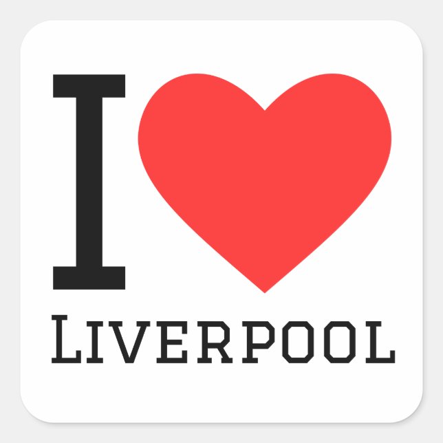 I Liebe Liverpool Quadratischer Aufkleber (Vorderseite)