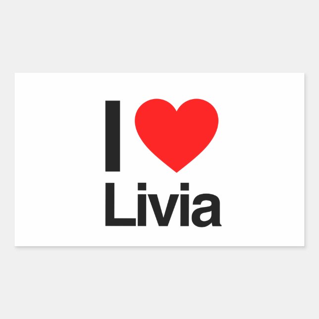i Liebe livia Rechteckiger Aufkleber (Vorderseite)