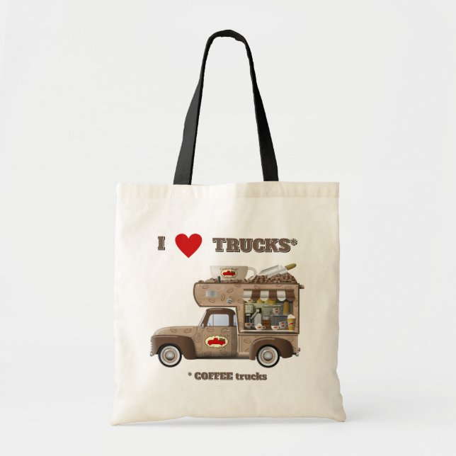 I Liebe LKW (Kaffeewagen) Tragetasche (Vorne)