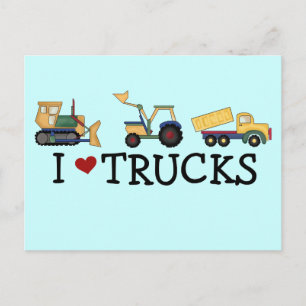 I Liebe LKW T - Shirt und Geschenke Postkarte