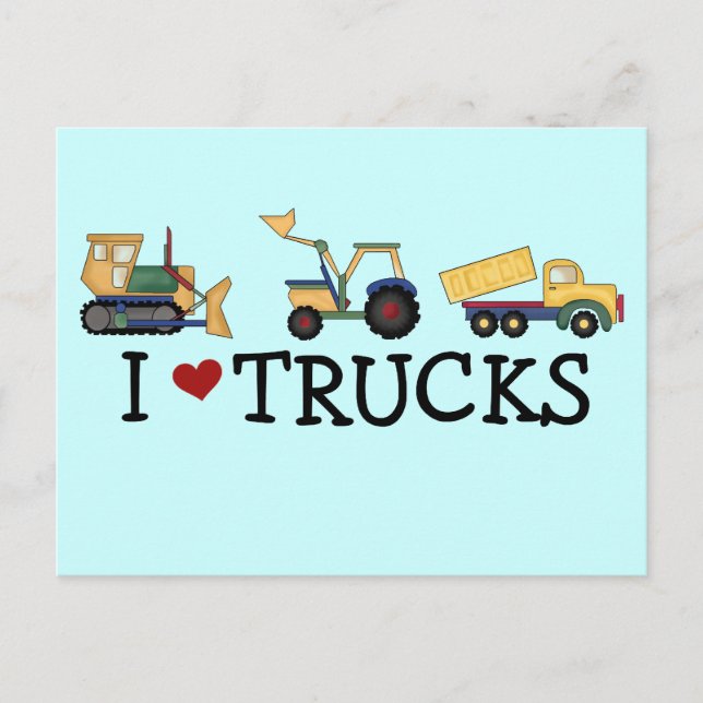 I Liebe LKW T - Shirt und Geschenke Postkarte (Vorderseite)