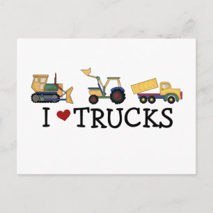 I Liebe LKW T - Shirt und Geschenke Postkarte