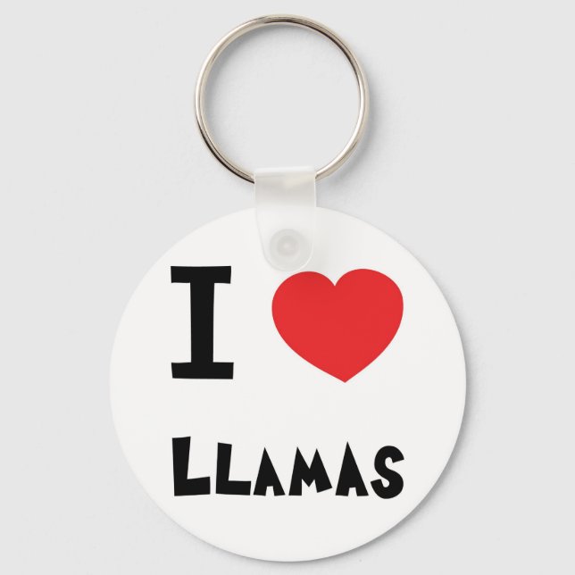 I Liebe Llamas Schlüsselanhänger (Vorderseite)