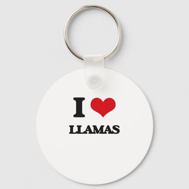 I Liebe Llamas Schlüsselanhänger (Vorderseite)