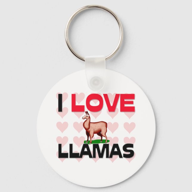 I Liebe Llamas Schlüsselanhänger (Vorderseite)
