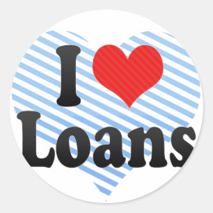 I Liebe Loans Runder Aufkleber