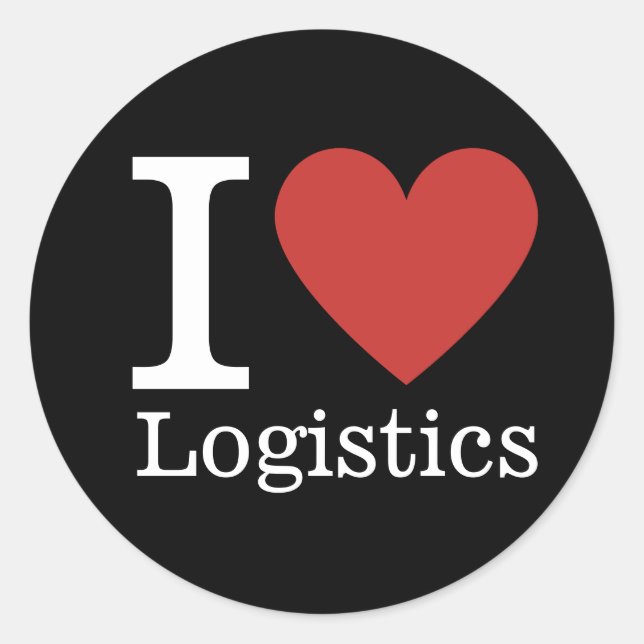 I ❤️ Liebe Logistics (für Mitarbeiter) CUSTOM Runder Aufkleber (Vorderseite)