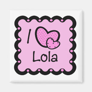 I Liebe Lola niedlicher T - Shirt Magnet