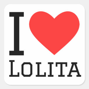 I Liebe Lolita Quadratischer Aufkleber