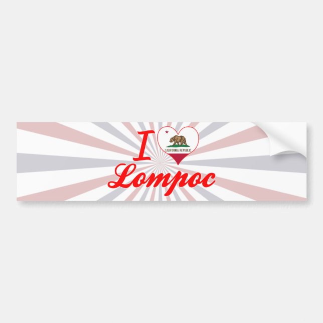 I Liebe Lompoc, Kalifornien Autoaufkleber (Vorne)