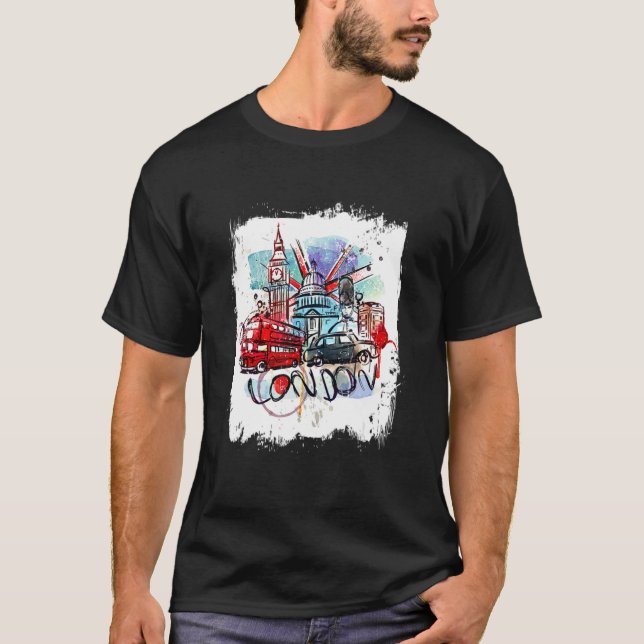 I Liebe London Cool London Illustration Hand Drawn T-Shirt (Vorderseite)