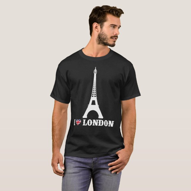 I Liebe London T - Shirt Eiffel Tower Prank Joke T (Vorne ganz)