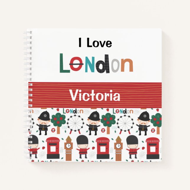 I Liebe London Thema Name Sketch Notizbuch (Vorderseite)