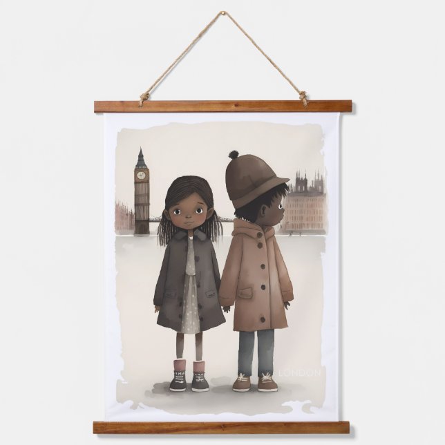 I Liebe London Wandteppich Mit Holzrahmen (Vorderseite)