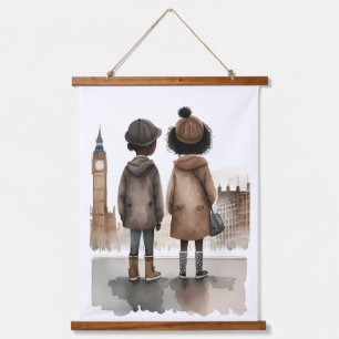 I Liebe London Wandteppich Mit Holzrahmen