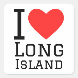 I Liebe Long Island Quadratischer Aufkleber