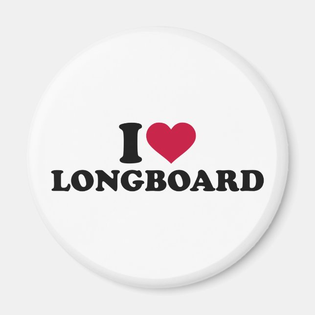 I Liebe Longboard Magnet (Vorne)