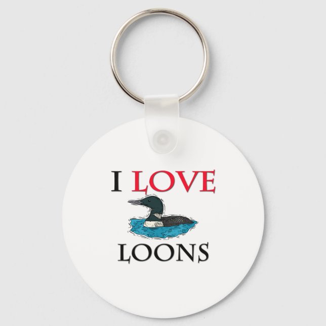 I Liebe Loons Schlüsselanhänger (Vorderseite)