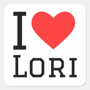 I Liebe lori Quadratischer Aufkleber