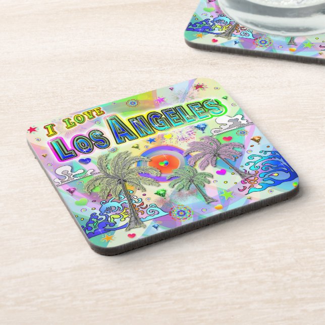 I LIEBE Los Angeles Deep Dream Untersetzer (Linke Seite)