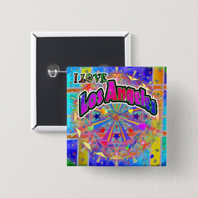 I LIEBE Los Angeles - Kosmische Einheit Button (Vorne & Hinten)