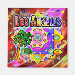 I LIEBE Los Angeles Tropical Friends Magnet