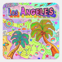 I LIEBE Los Angeles Urlaub Zielaufkleber
