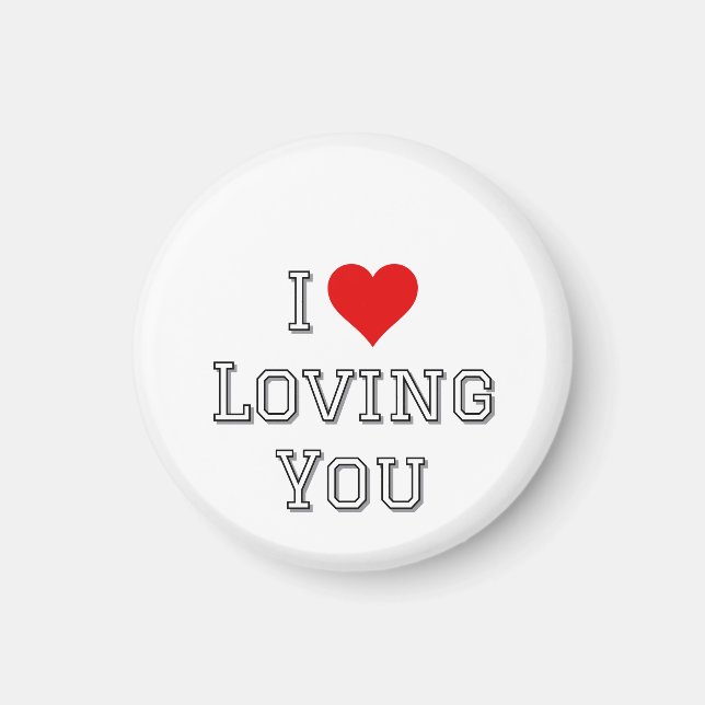 I Liebe Love Sie Romantische Valentine Typografie Magnet (Vorne)