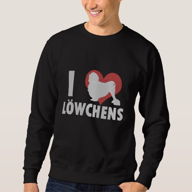 I Liebe Lowchens besticktes Sweatshirt (Vorderseite)