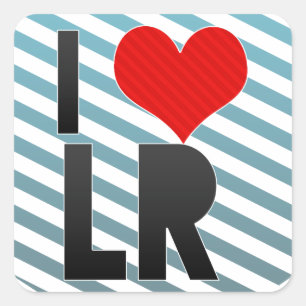 I Liebe LR Quadratischer Aufkleber