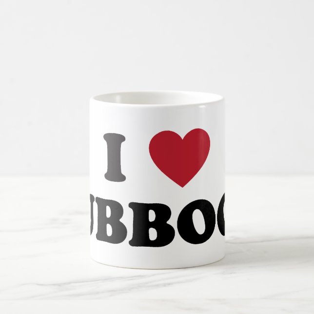 I Liebe Lubbock Texas Kaffeetasse (Mittel)