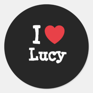 I Liebe Lucy T - Shirt Runder Aufkleber