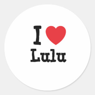I Liebe Lulu T - Shirt Runder Aufkleber