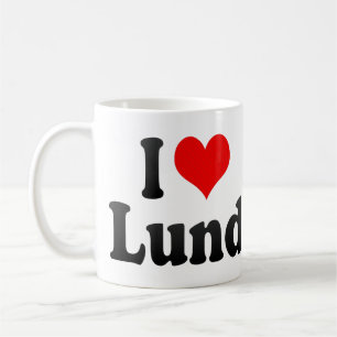 I Liebe Lund, Schweden. Zacke Alskar Lund, Kaffeetasse