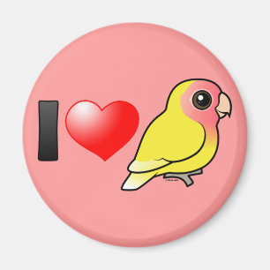 I Liebe Lutino Peach-face Lovebirds Magnet