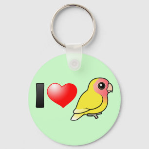 I Liebe Lutino Pfirsich-gesichtige Lovebirds Schlüsselanhänger