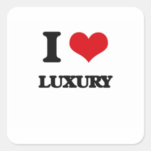 I Liebe-Luxus Quadratischer Aufkleber
