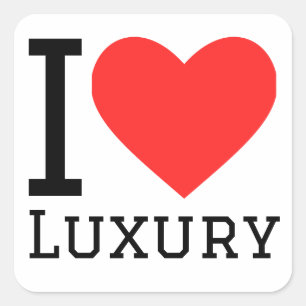 I Liebe Luxus Quadratischer Aufkleber