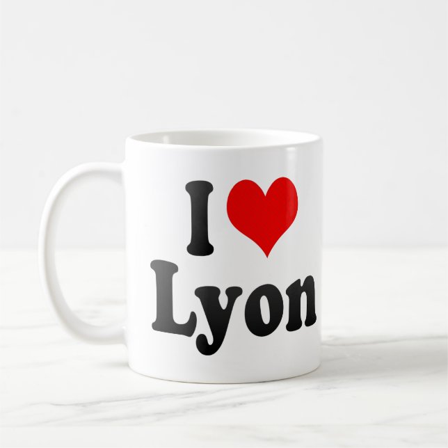 I Liebe Lyon, Frankreich Kaffeetasse (Links)