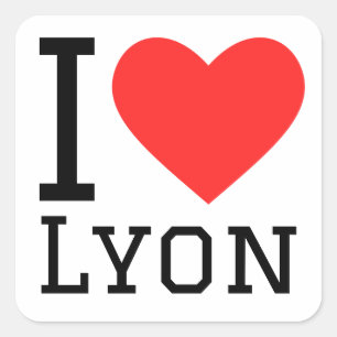 I Liebe Lyon Quadratischer Aufkleber