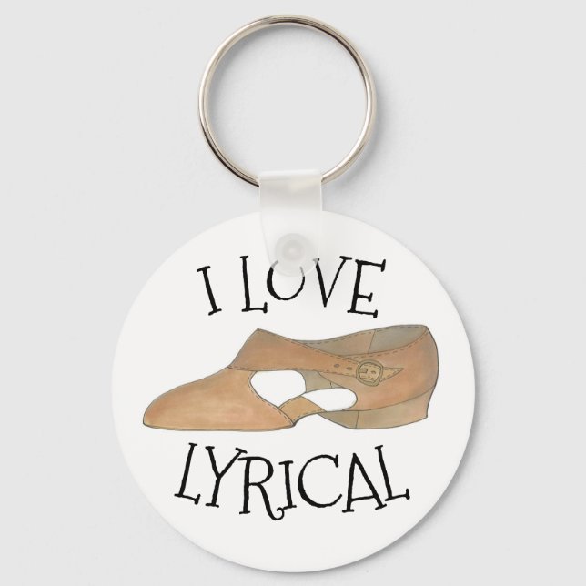 I Liebe Lyrical Tan Moderne Tanzlehrerschuh Schlüsselanhänger (Vorderseite)