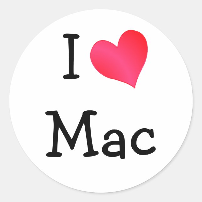 I Liebe Mac Runder Aufkleber (Vorderseite)