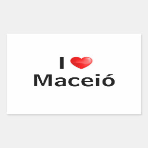 I Liebe Maceió Rechteckiger Aufkleber