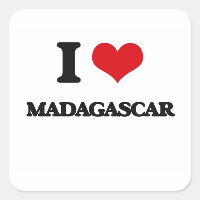 I Liebe Madagascar Quadratischer Aufkleber (Vorderseite)
