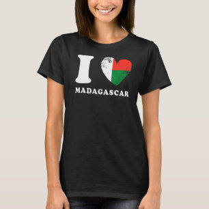 I Liebe Madagaskar Herzenflagge Madagaskar T-Shirt